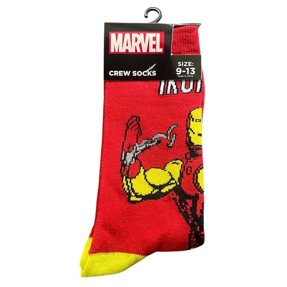 Marvel Red and Yellow Iron Man Crew Socks